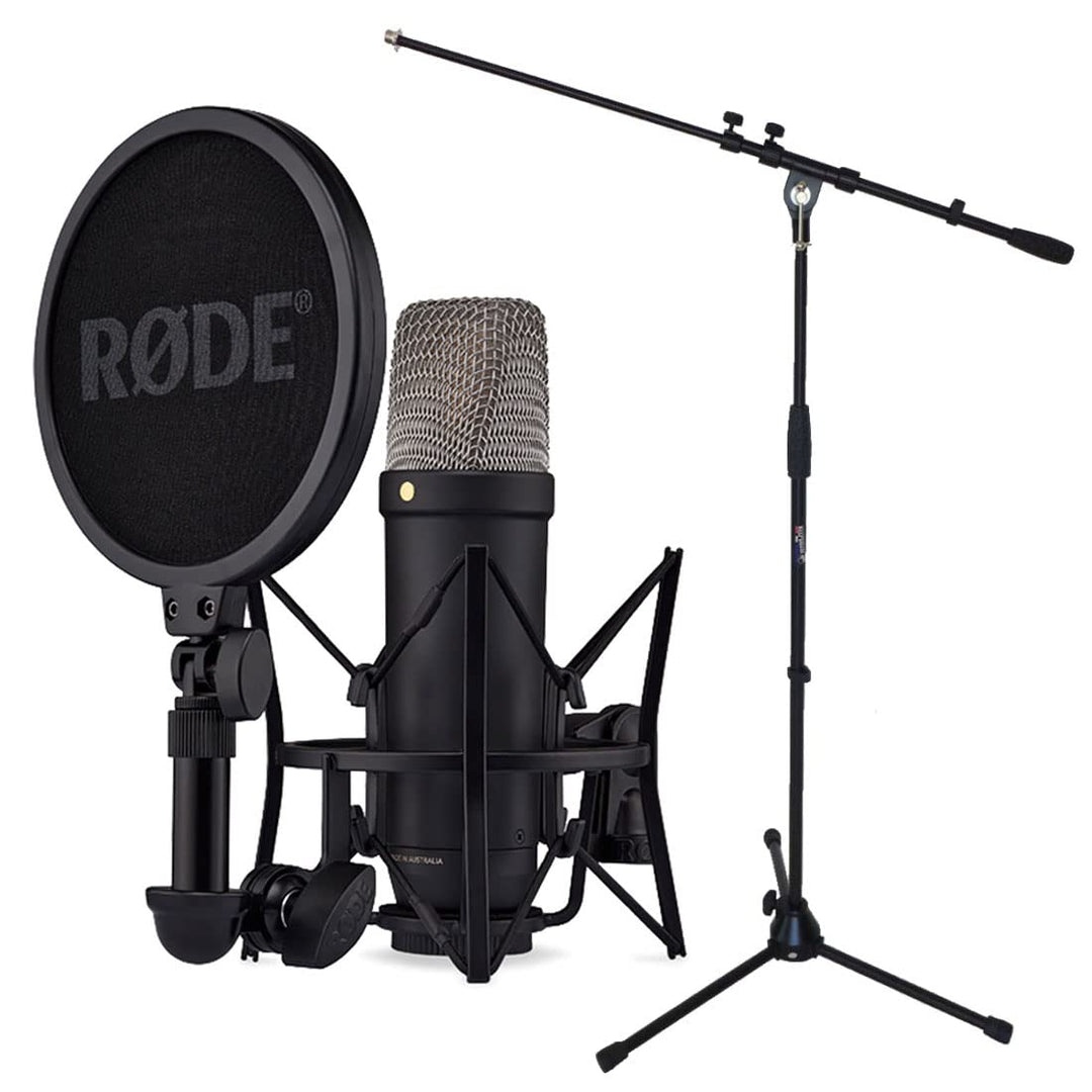 Rode NT1 5th Generation Black XLR USB Studio-Mikrofon Schwarz + keepdrum Mikrofonständer Bundle NT1