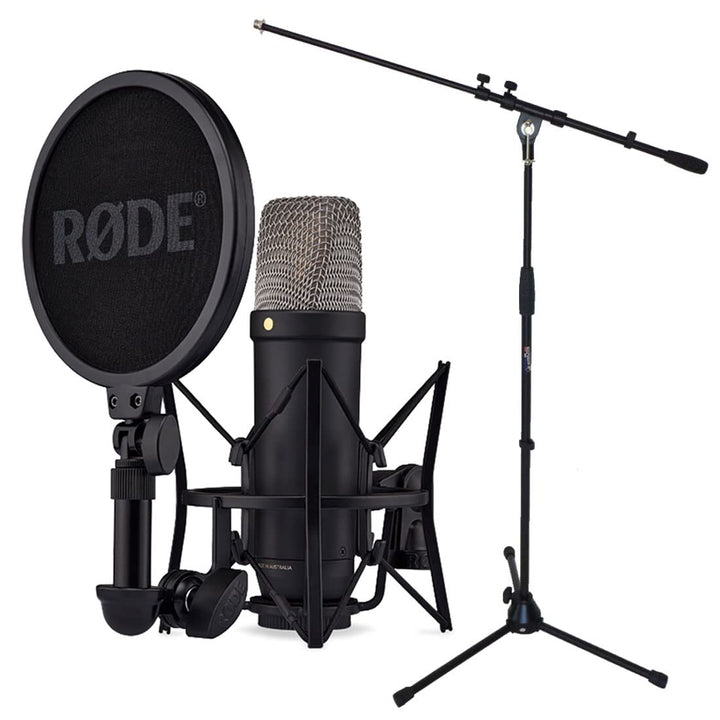 Rode NT1 5th Generation Black XLR USB Studio-Mikrofon Schwarz + keepdrum Mikrofonständer Bundle NT1