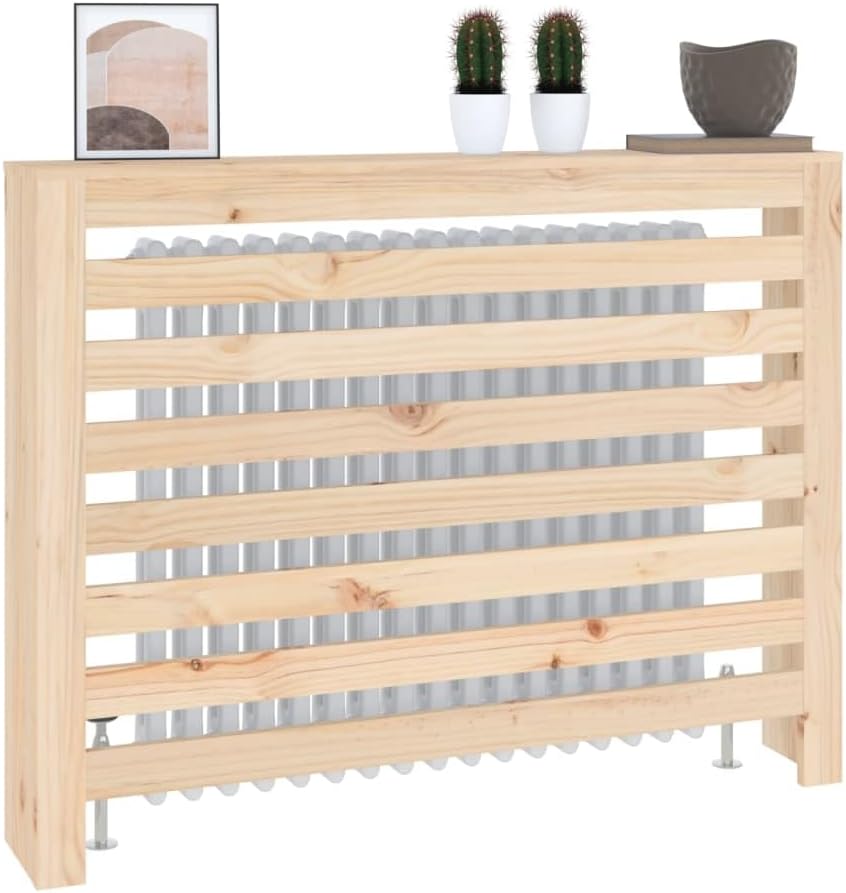 puraday Heizkörperverkleidung 108,5x19x84 cm mit Horizontalen Latten Heizkörper Abdeckung Modernes D