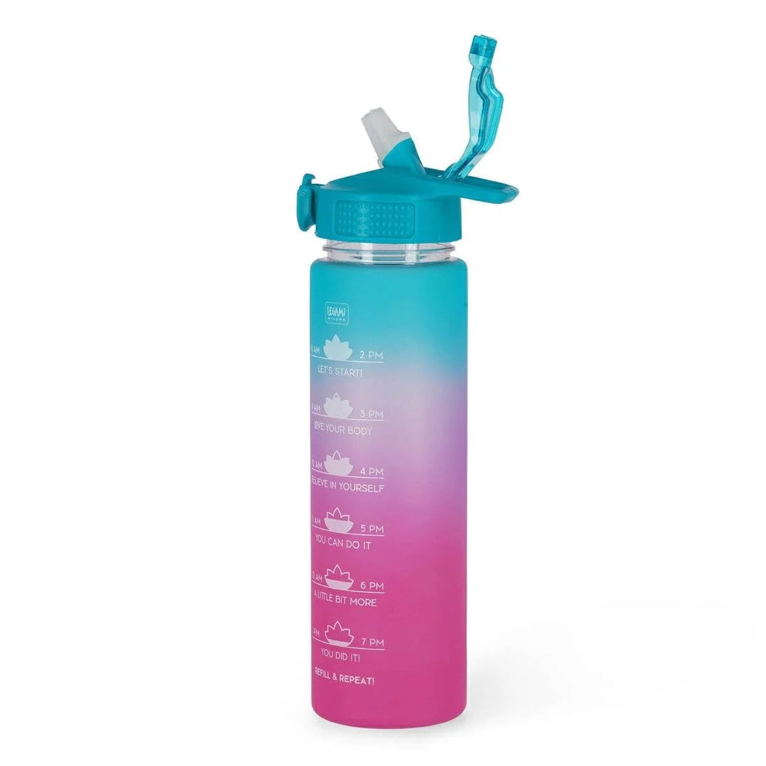 Legami - Love Yourself Motivierende Trinkflasche 1L - Love Yourself Trinkflasche mit Trinkzeiten, id