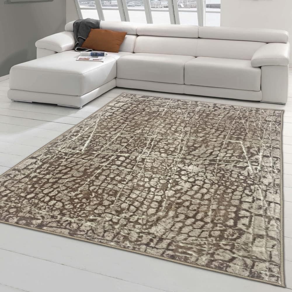 Teppich-Traum Moderner Dielen Designerteppich mit dezenten Farben abstrakt Gemustert in beige, Gröss