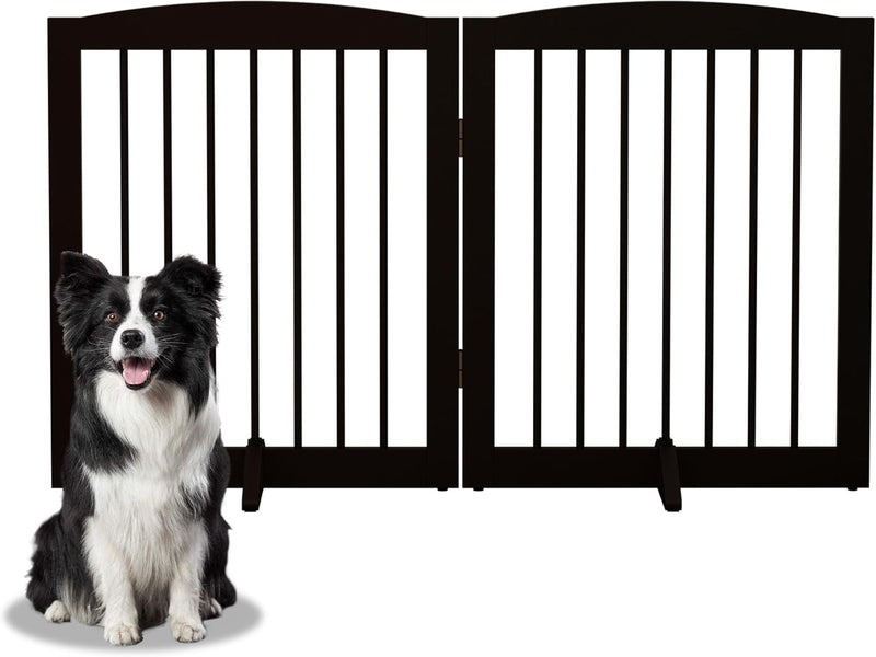 Absperrgitter Hund,Hundegitter für Wohnung Garten ohne Bohren aus Metal Holz,Freistehendes Hundeabsp