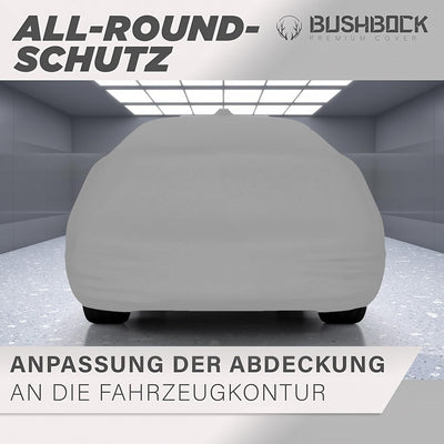 BUSHBOCK® Premium Autoabdeckung Indoor für Porsche o.ä. - Satin Schutzhülle Stoff - Abdeckplane Auto