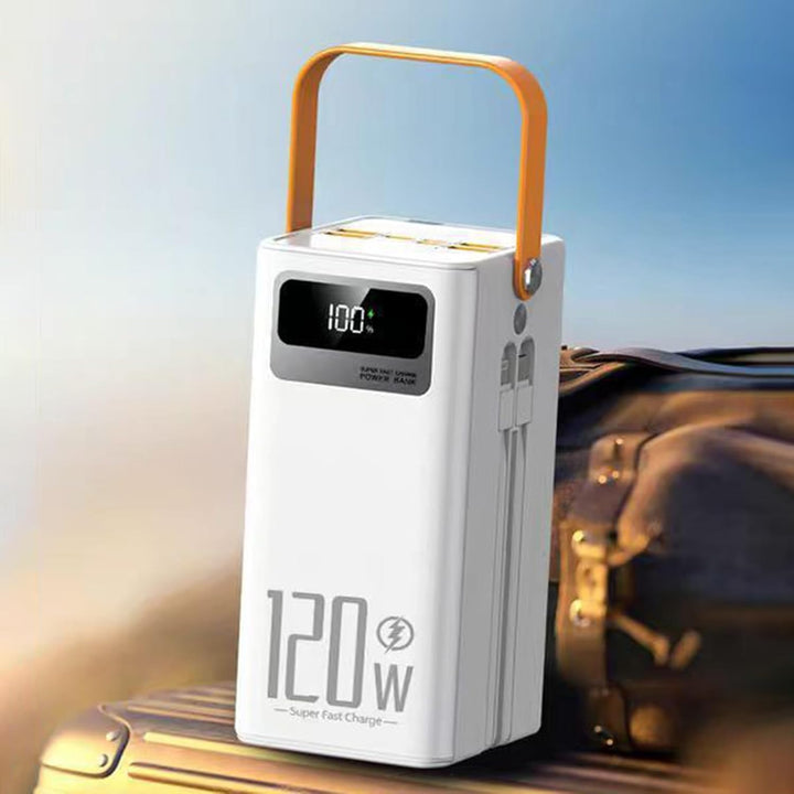 Solar Ladegerät - 120W Externes Powerbank - 50000mAh Überlebensausrüstung mit Licht 4 Ausgänge 3 Ein
