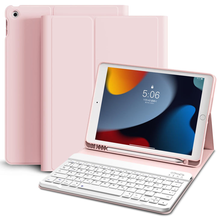 Hülle mit Tastatur für iPad 9. / 8. / 7. Generation 10,2 Zoll 2021/2020/2019, Bluetooth Magnetisch Q