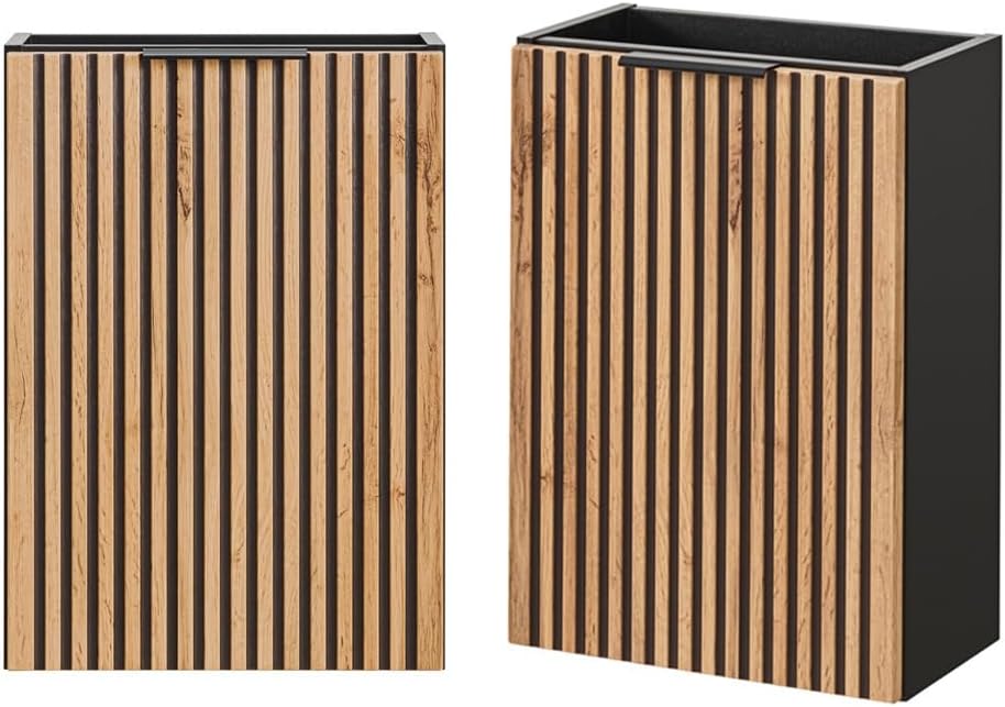 Lomadox Waschtisch 41x66x22 cm klein Gäste WC Bad Unterschrank mit Waschbecken Keramik anthrazit mit