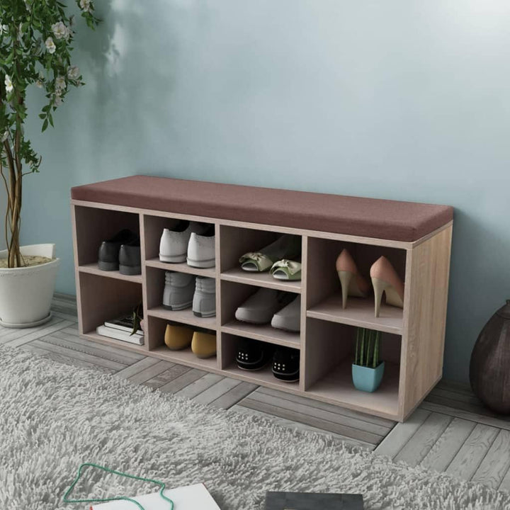 vidaXL Schuhschrank 10 Fächer Schuhbank Schrank Bank Schuhablage Sitzbank Braun, Braun