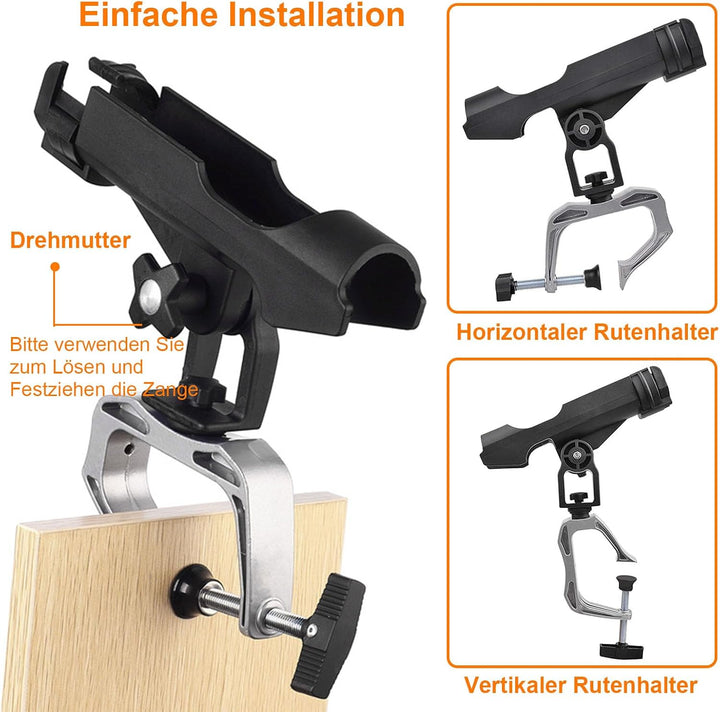 Rutenhalter 2 Stück, Bootsrutenhalter Verstellbar Angelrutenhalter Angelrute Racks Stabil und Tragba