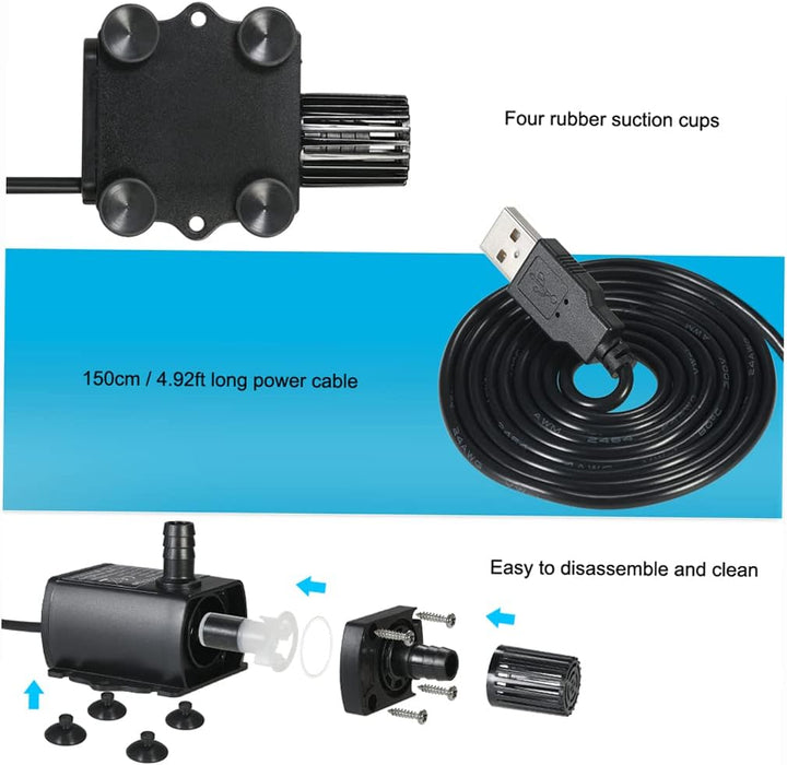 Matybobe Ultra-leise Mini USB DC5V 4,8 Watt 300L / H Aufzug 300 cm Brushless Wasserpumpe Wasserdicht
