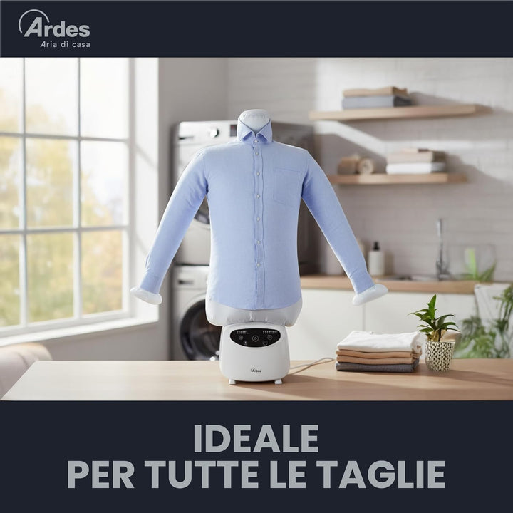 Ardes ARMST02D Automatischer Hemdenbügel BLOWY D Bügelpuppe zum Trocknen und Bügeln von T-Shirts, Bl