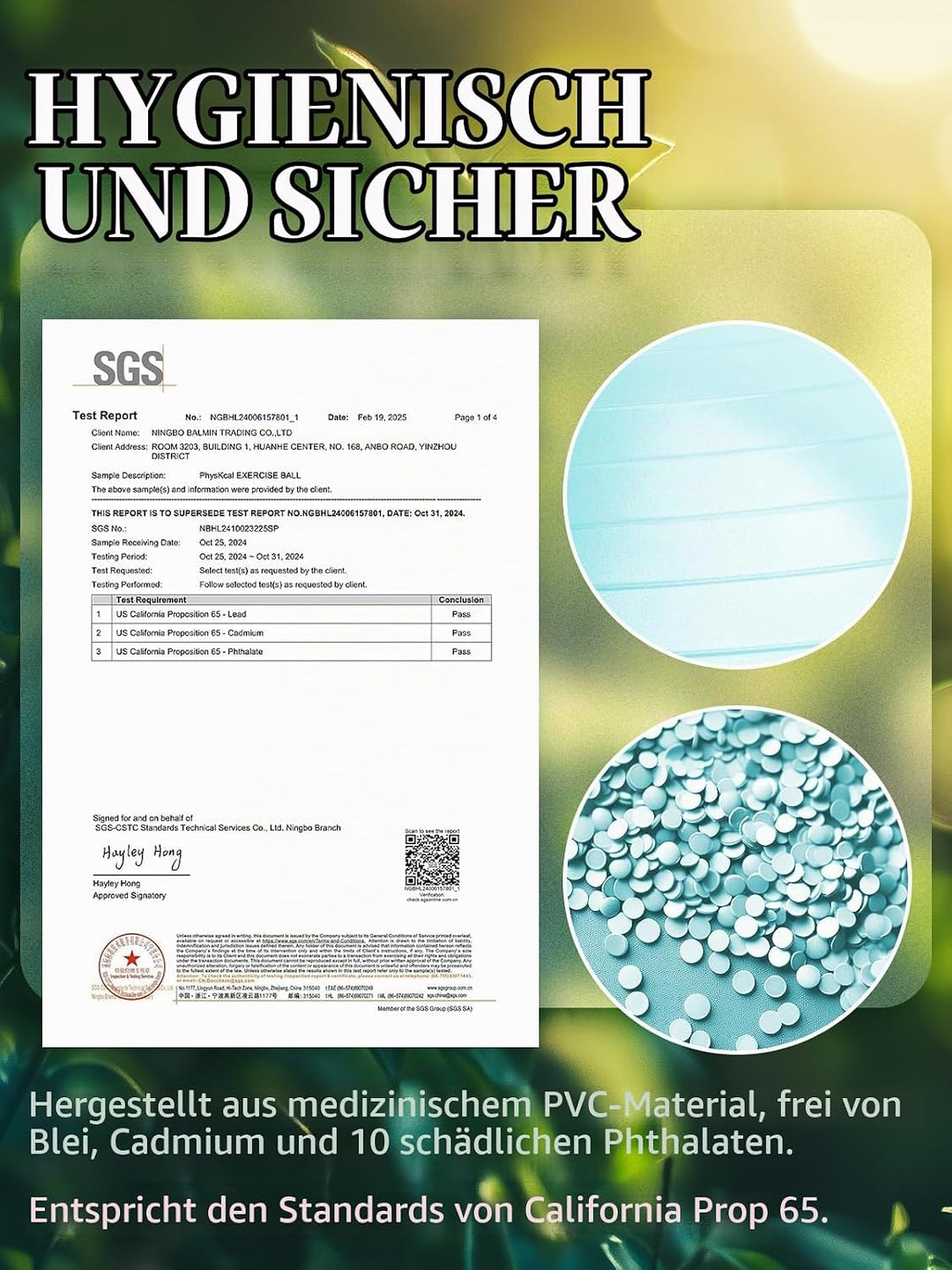 Gymnastikball und 23 cm Pilatesball Set, Anti Burst Gymnastikball, Anti-Rutsch-Sitzball, Balanceball