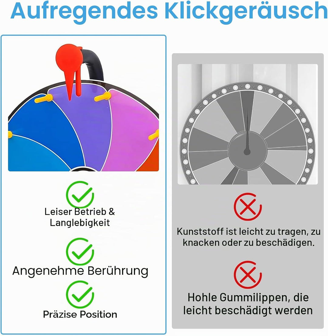 Glücksrad zum Drehen 30 cm Glücksrad Zum Selbstgestalten mit Trocken Abwischbarem Marker und Radierg