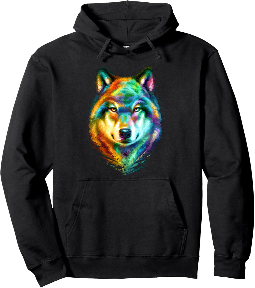 Grauer Wolf Pullover Hoodie