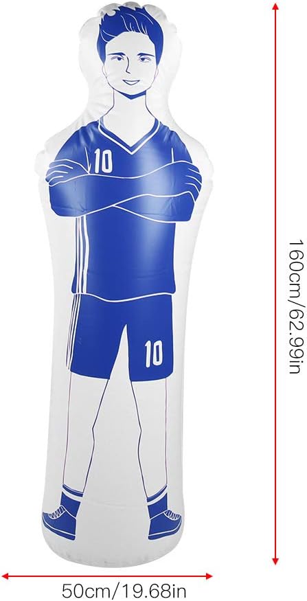 Aufblasbarer Fussball-Dummy, Fussball-Training, 40 x 160 cm, 1 Stück, 100 kg Tragfähigkeit, Blue