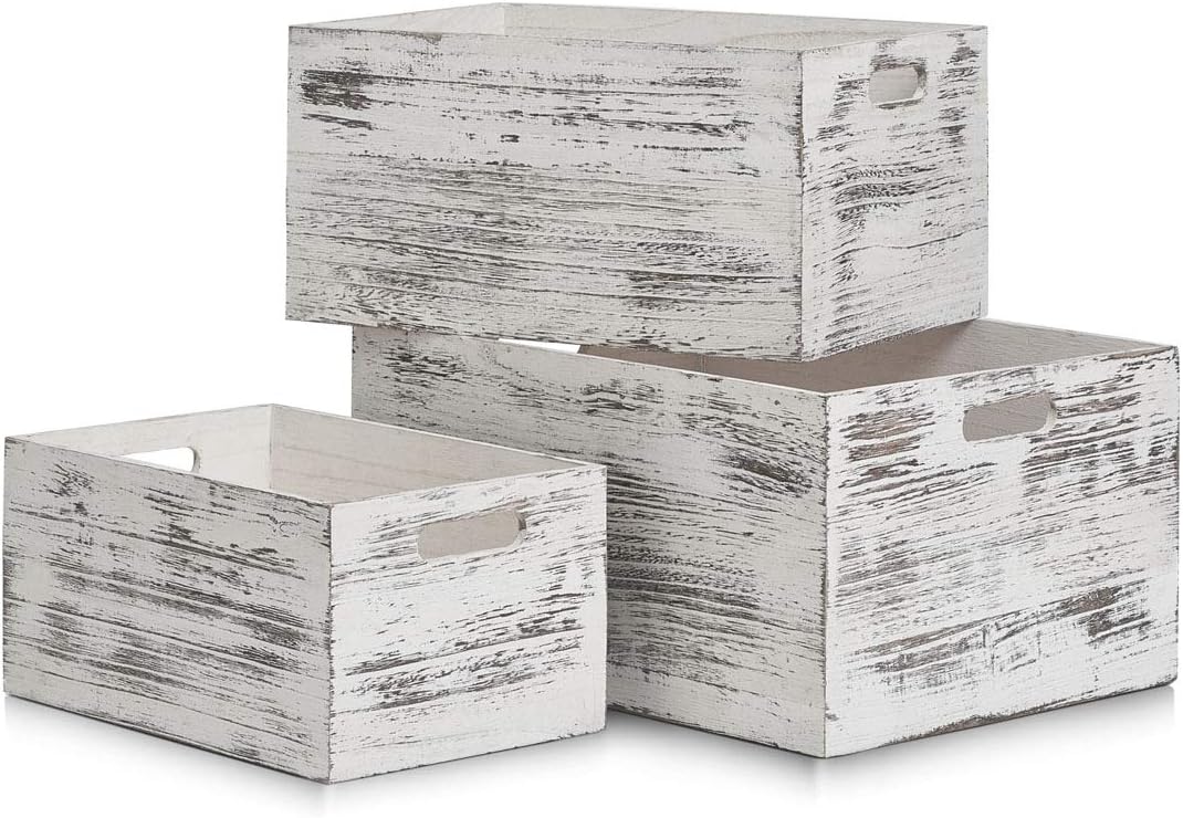 Zeller Aufbewahrungs-Kiste Rustic weiss, Holz, 40x30x20 cm, 15135