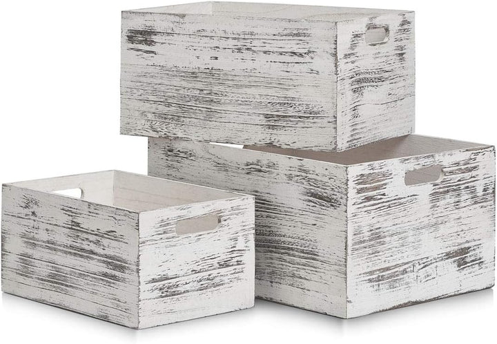 Zeller Aufbewahrungs-Kiste Rustic weiss, Holz, 40x30x20 cm, 15135