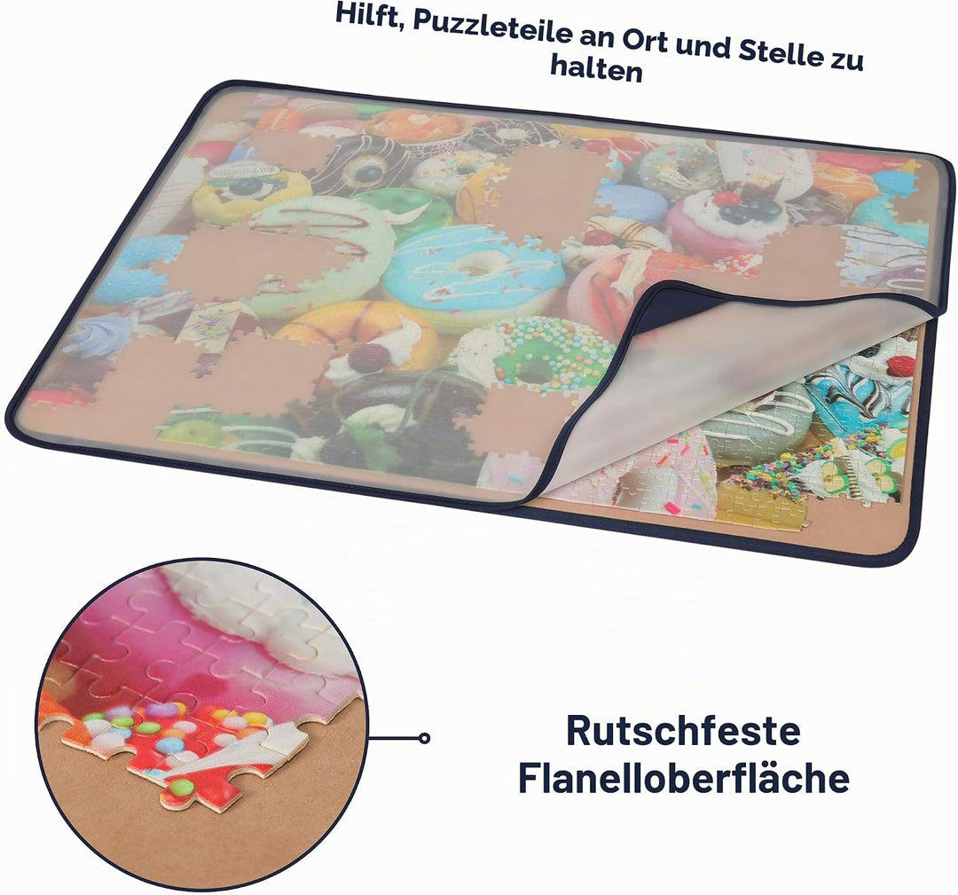 Tektalk Puzzle Board, tragbare Puzzlematte mit staubdichter Abdeckung zur Aufbewahrung von Puzzles,
