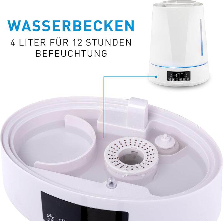 Grundig Luftbefeuchter und Aroma Diffuser 4L - Diffuser Ätherische Öle - Humidifier mit Hygrometer u