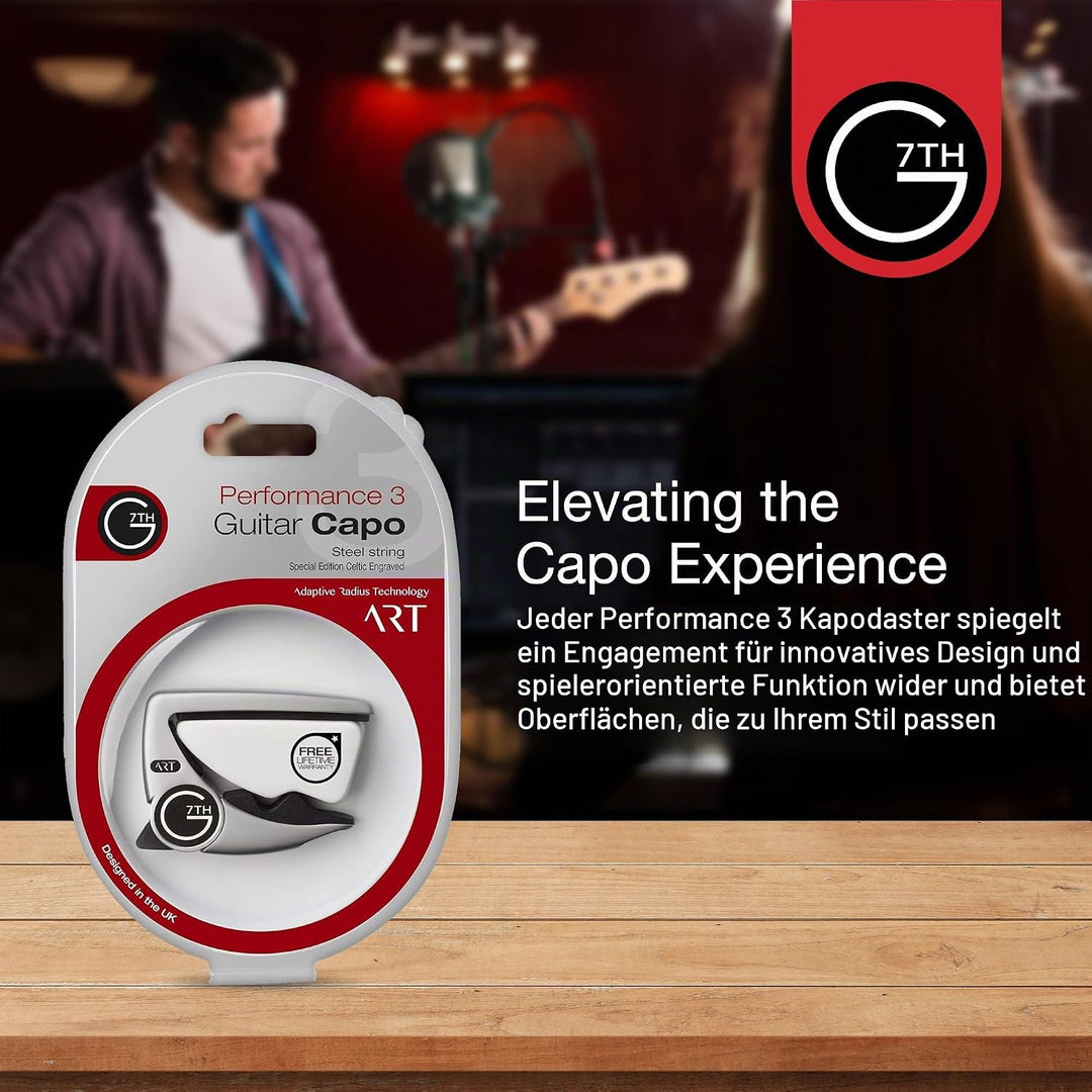 G7th 200-669 Performance-3 ART Capo Acoustic Celtic Silver Silber (keltische Gravur), Silber (keltis