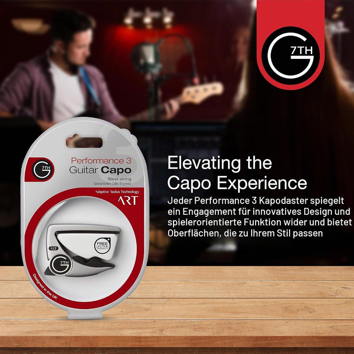 G7th 200-669 Performance-3 ART Capo Acoustic Celtic Silver Silber (keltische Gravur), Silber (keltis