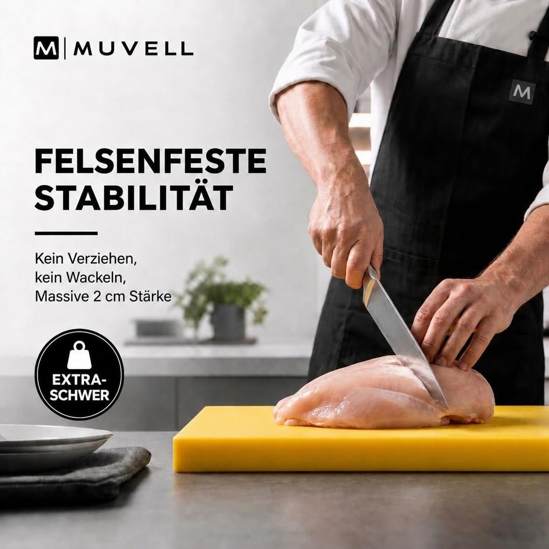 MUVELL stabiles Schneidebrett Kunststoff Spülmaschinenfest, EXTRA dick, messerschonend | Farben & Gr