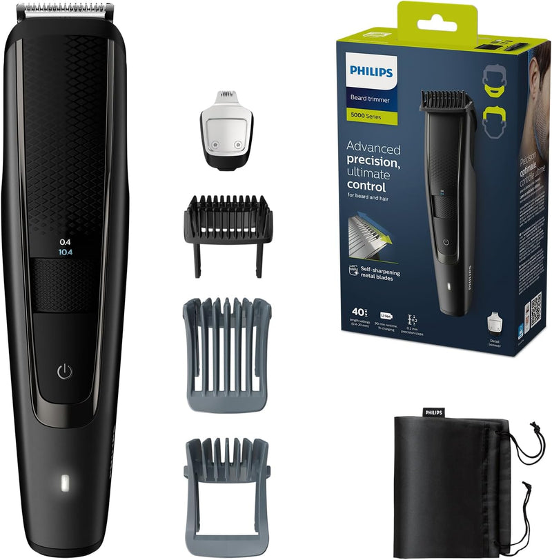 Philips Barttrimmer S5000 – Elektrischer Bartschneider für Herren, Kammaufsätzen, Lift und Trim Pro-