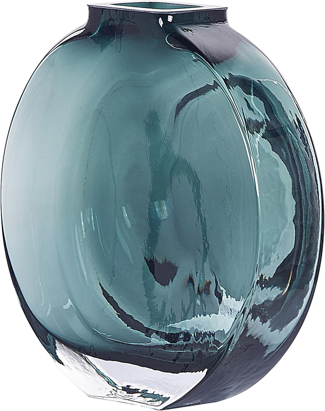 Deko Blumenvase Glas grün / transparent 27 cm rund mit schmaler Öffnung Kapeli
