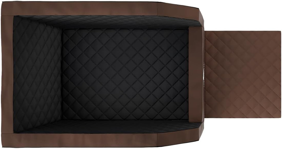 Knuffelwuff Cargo Hunde Transportbox fürs Auto Rücksitz 60 x 50 x 50 cm Braun/Schwarz | Memory Foam
