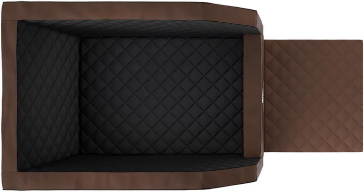 Knuffelwuff Cargo Hunde Transportbox fürs Auto Rücksitz 60 x 50 x 50 cm Braun/Schwarz | Memory Foam