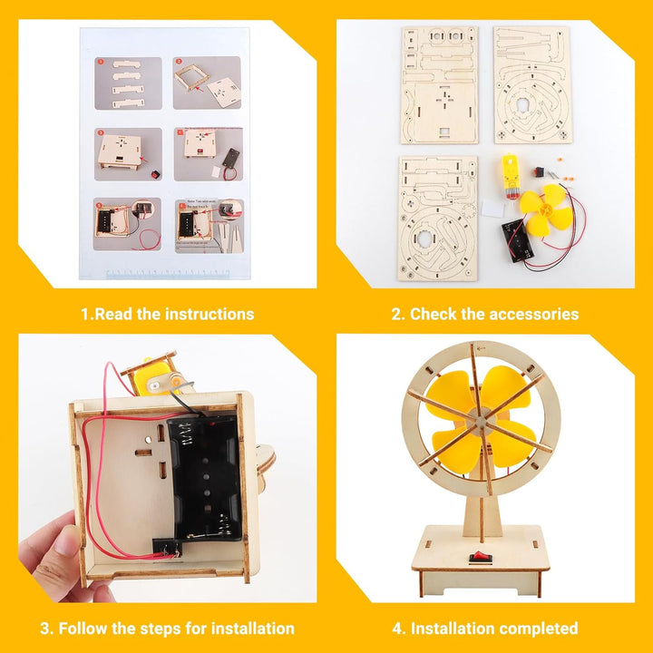 4 Stück Experimente für Kinder ab 8 9 10 11 12, Elektronik Baukasten DIY STEM Spielzeug, Holz Wissen