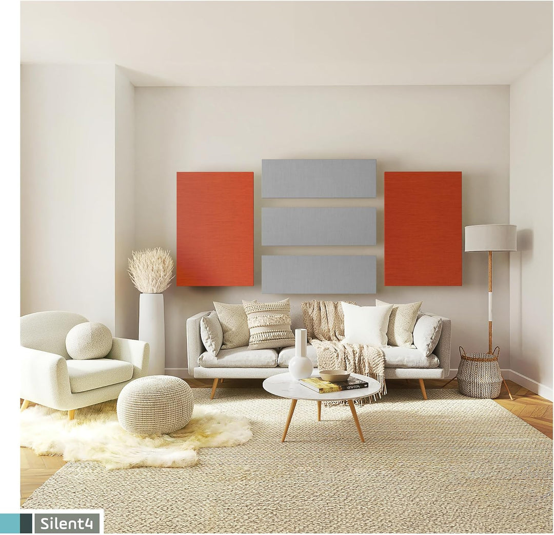 SILENT4® Schallabsorber Wand 114x72x5cm Akustikbild Akustikpaneele aus Akustikvlies, Klettverschluss