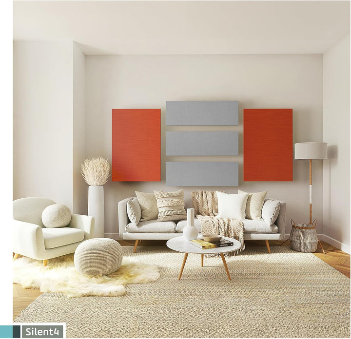 SILENT4® Schallabsorber Wand 114x72x5cm Akustikbild Akustikpaneele aus Akustikvlies, Klettverschluss
