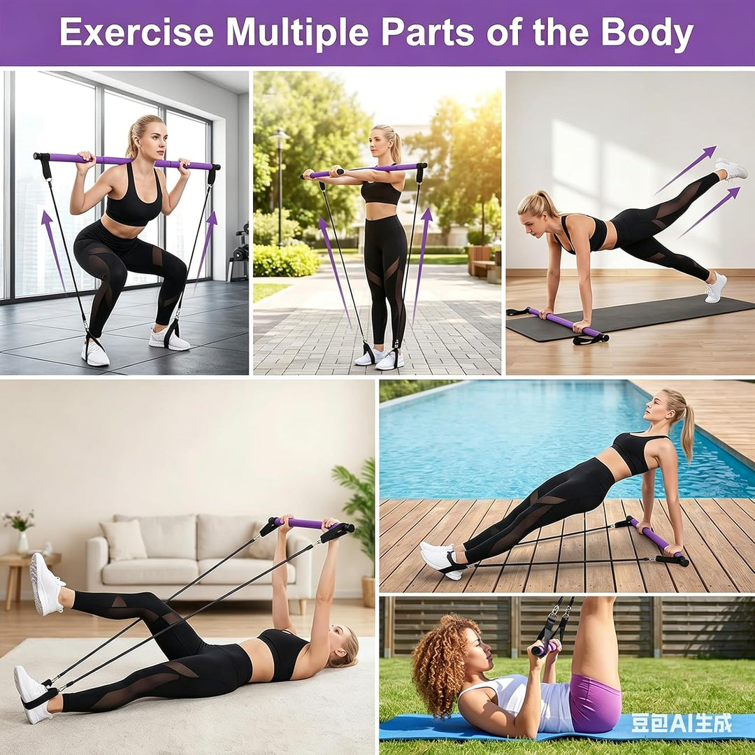 Pilates Set Dreisegment Sechsrohrsatz Pilates Kit Mit Removable Design TPR Elastic Rope Thick Iron R