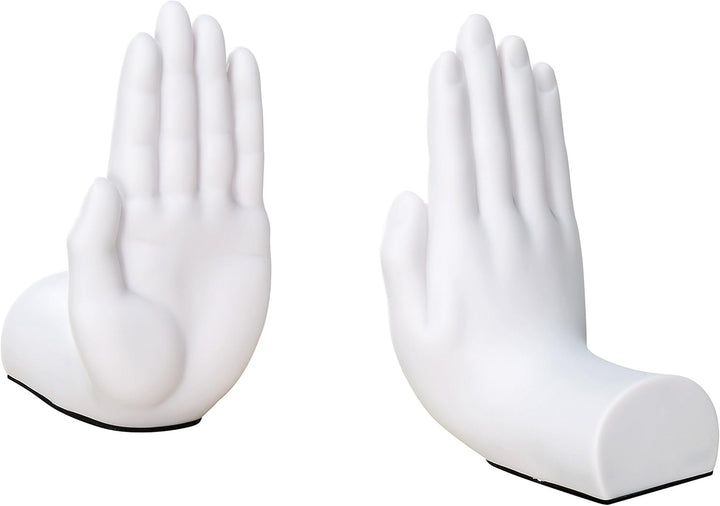 Danya B White "Hands" Bookend Set of 2 Weiss/Opulenter Garten, Weiss/Opulenter Garten
