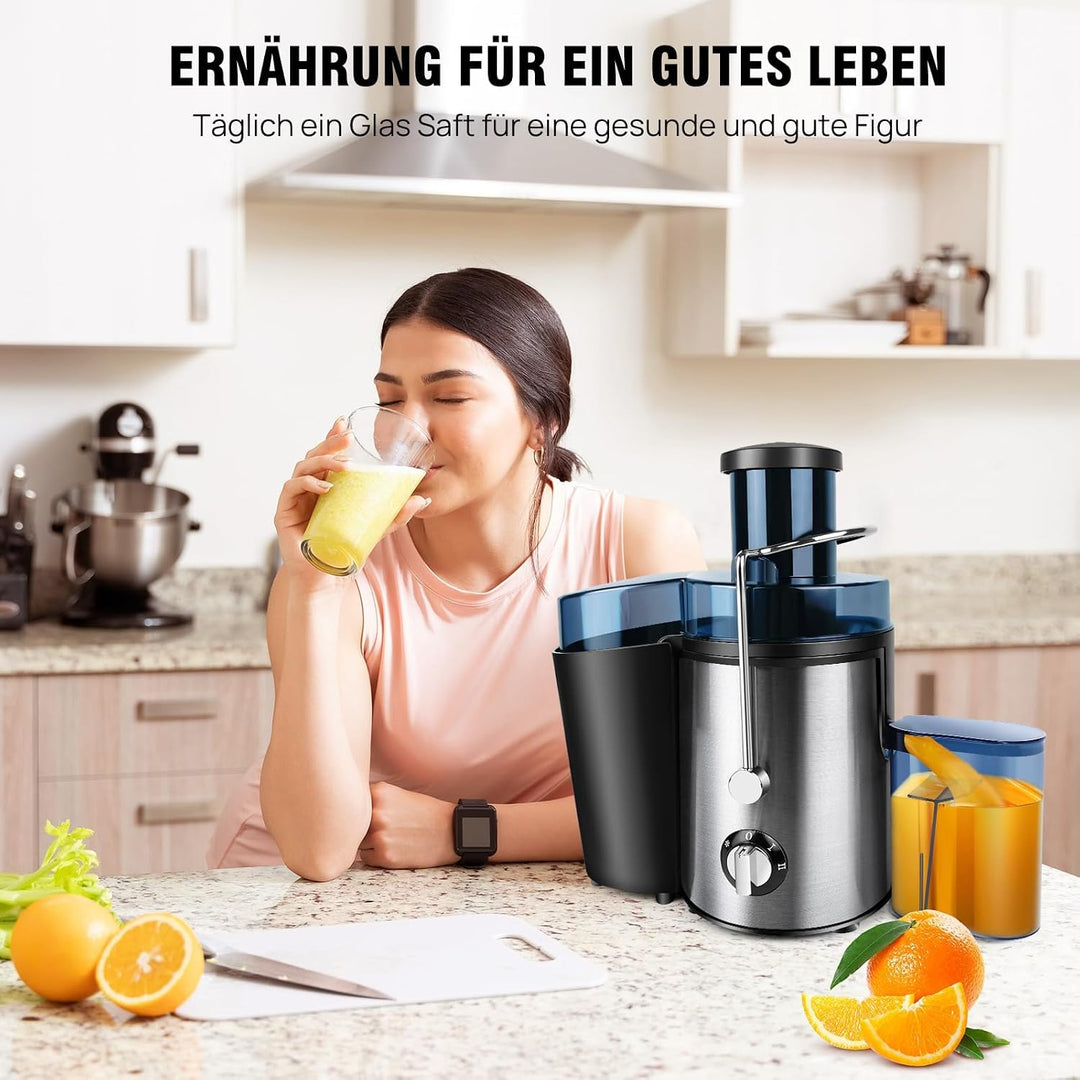 Entsafter,Leiser Entsafter 7Sevenjokers [≤68dB] - Elektrische Saftpresse 400W mit mit Edelstahlsieb