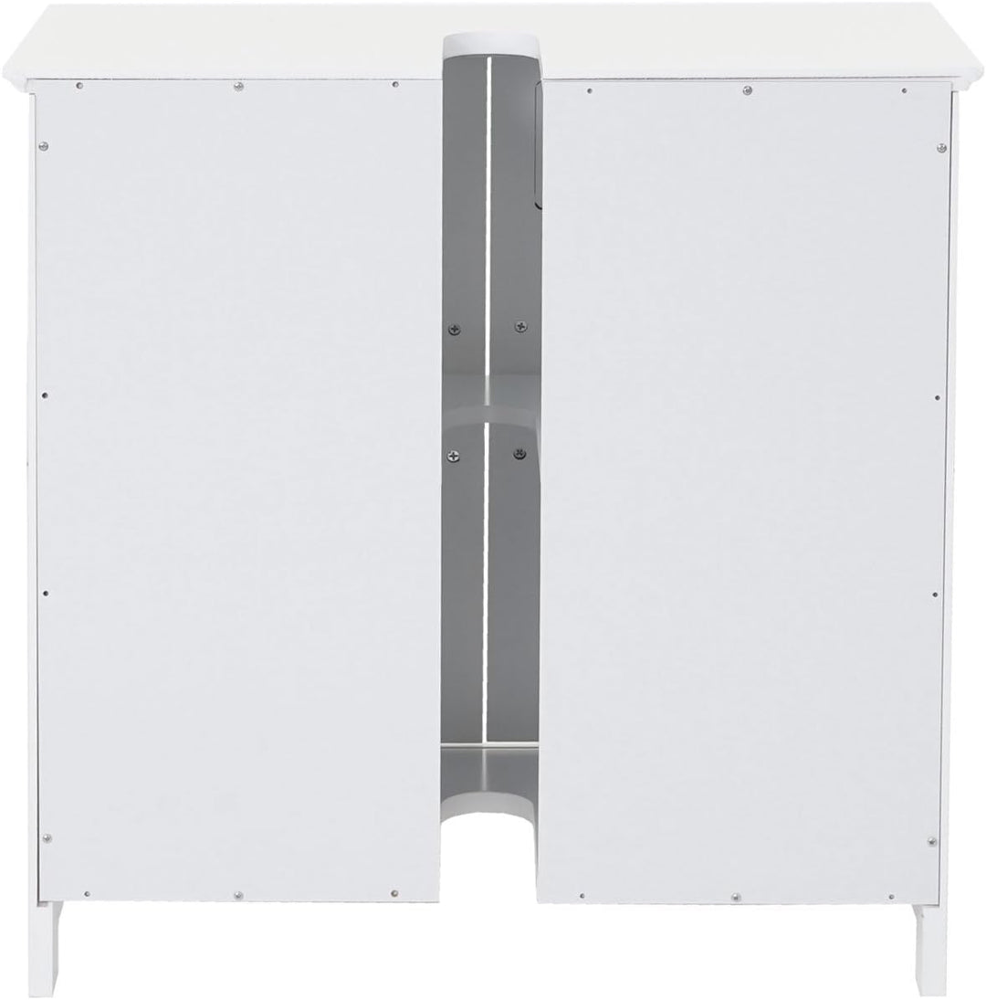 Mendler Waschbeckenunterschrank HWC-A85, Badschrank 60x60x30cm - weiss, Weiss