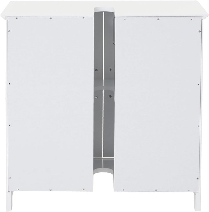 Mendler Waschbeckenunterschrank HWC-A85, Badschrank 60x60x30cm - weiss, Weiss