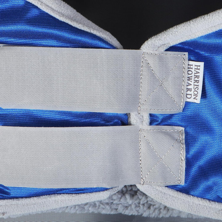 CareMaster Pro Leuchtendes Pferde Fliegenmaske Standard mit UV-Schutzohren für Pferde-Signature Blue