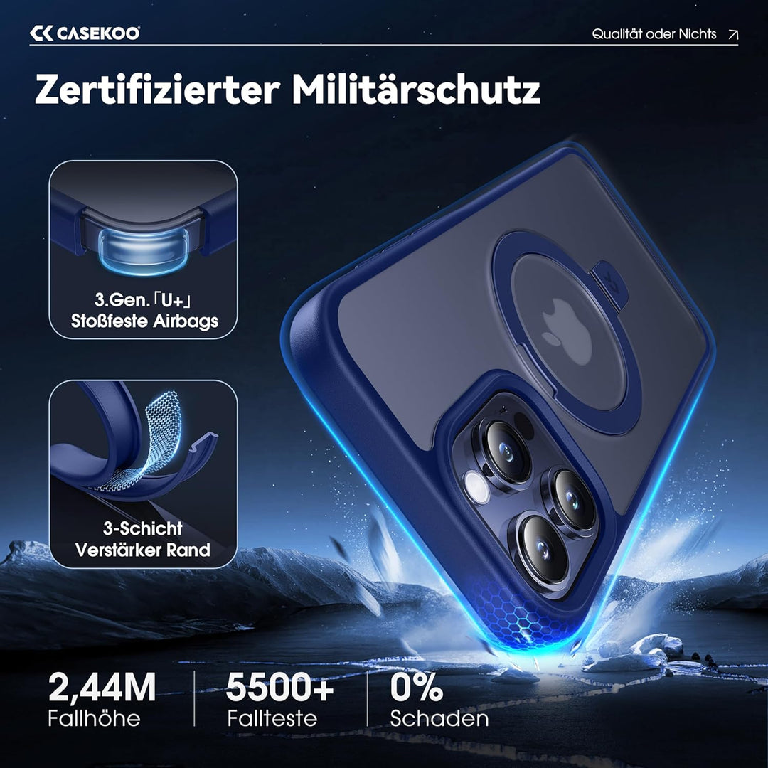 CASEKOO 2025 Neu Magic Stand für iPhone 13 Pro Max Hülle für MagSafe [Militärschutz] [Unsichtbarer S