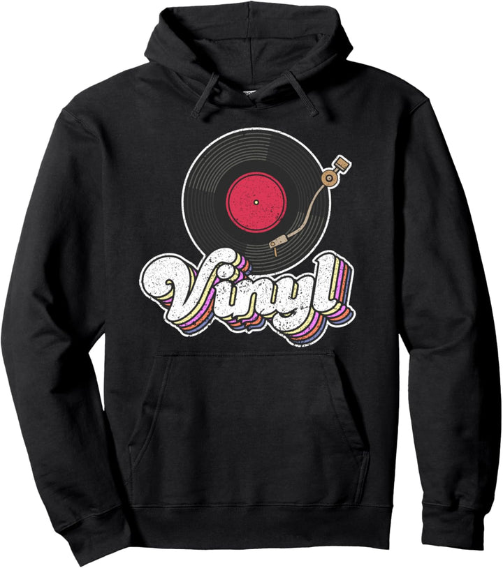 Vinyl Plattenspieler I Schallplatten I Retro Musik Pullover Hoodie