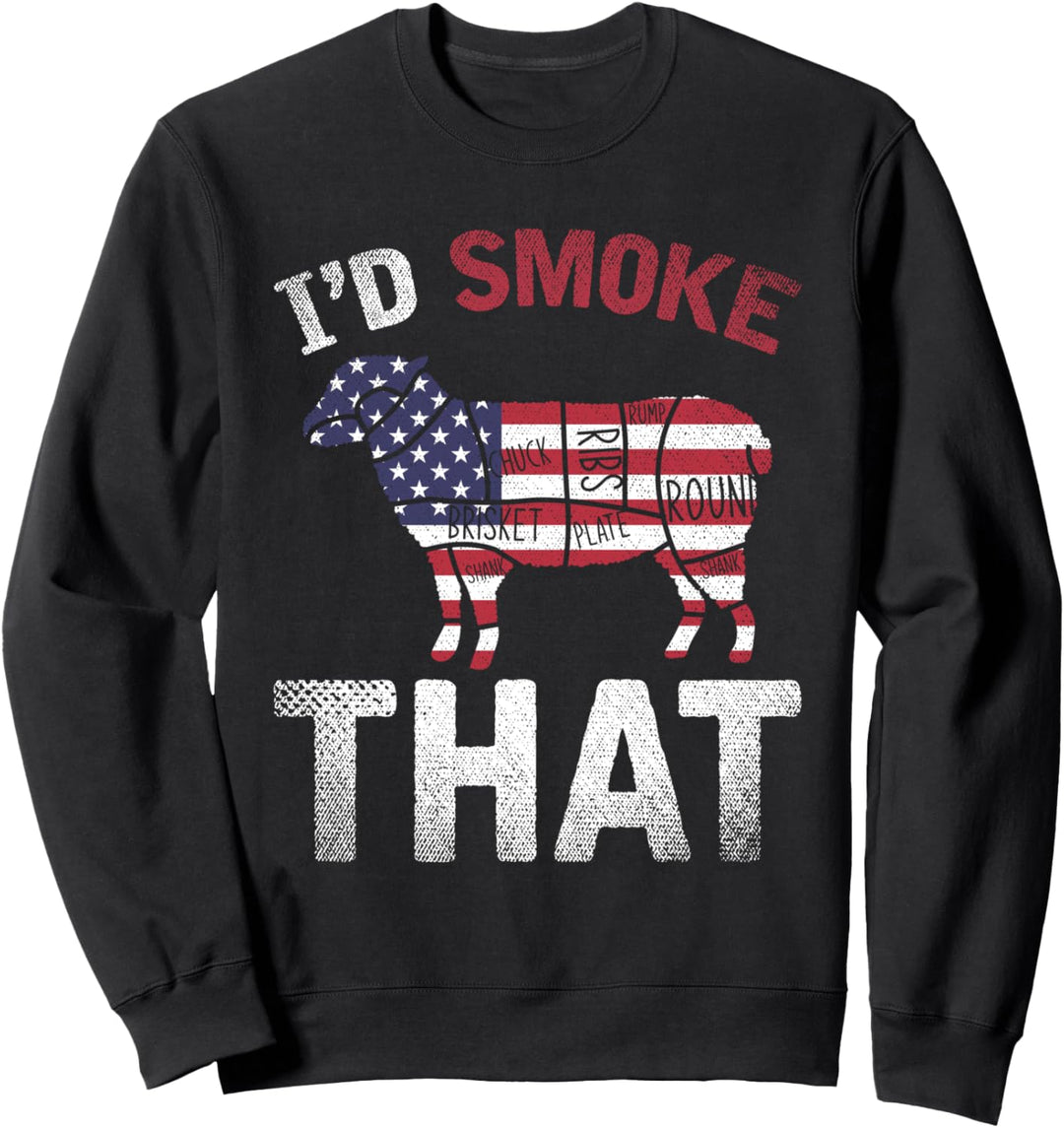 Amerika Flagge Ich würde das Grillen Lammfleisch BBQ Grillen Sweatshirt