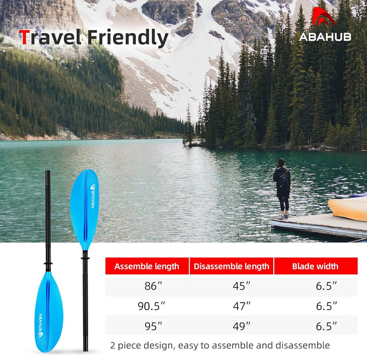 Abahub 218/230/241cm Kajak Paddel Aluminium Doppelpaddel mit Paddelleine für Kajakfahren Ruderboot K