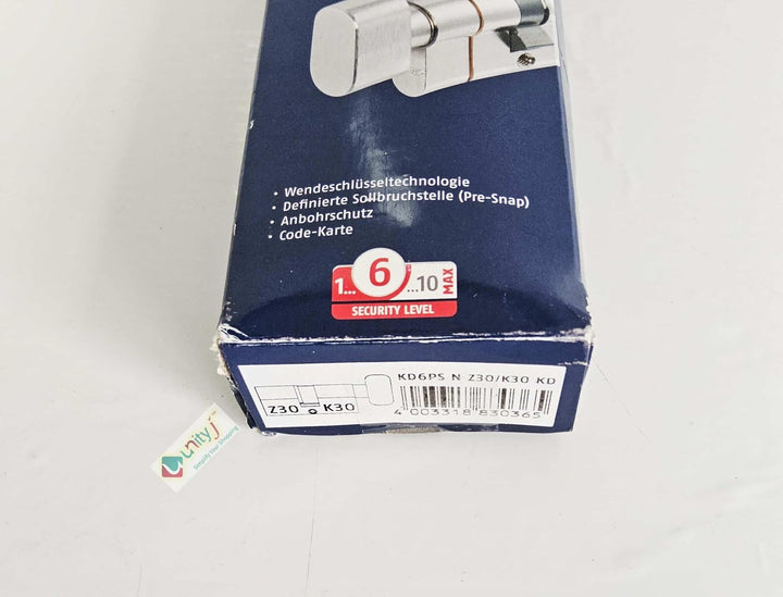 ABUS Zylinder KD6PSN Z30/K30 BKN 30+30 Vernickeltes Messing, 30+30 Vernickeltes Messing
