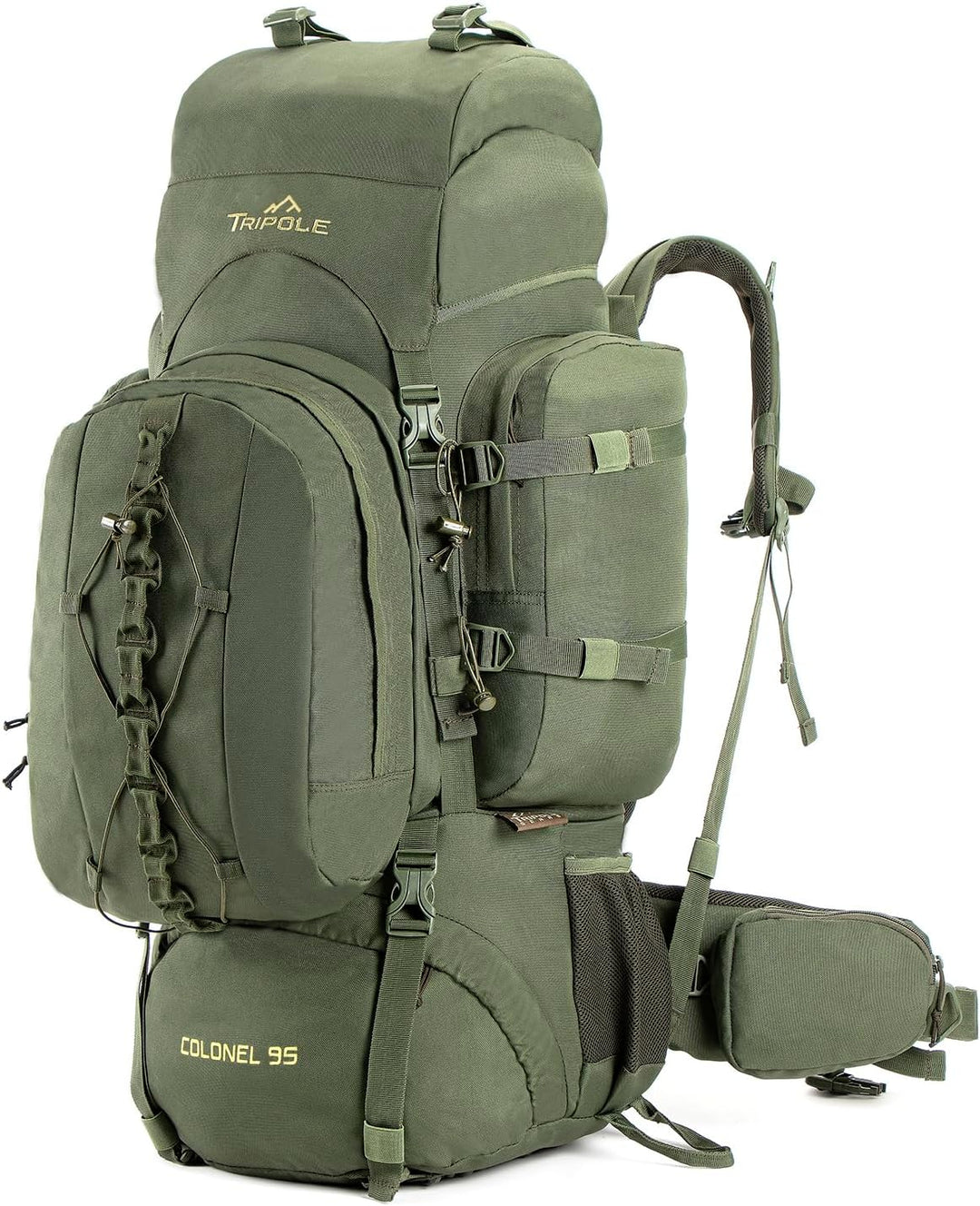 Tripole Rucksack Der Colonel-Serie Mit Innenrahmen - Mit Abnehmbarem Tagesrucksack Und Regenhülle 95