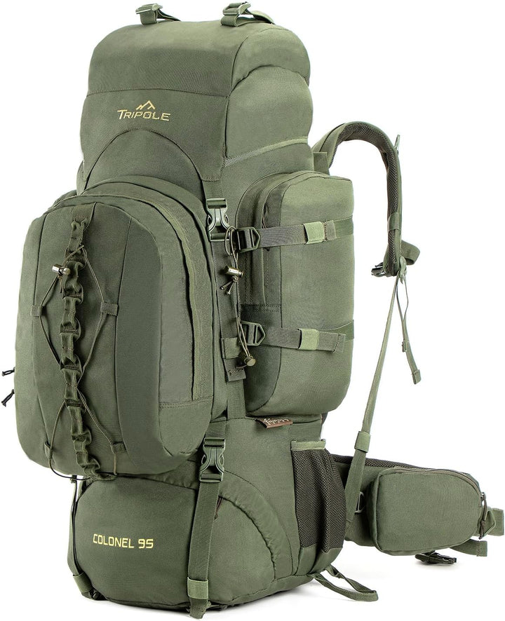 Tripole Rucksack Der Colonel-Serie Mit Innenrahmen - Mit Abnehmbarem Tagesrucksack Und Regenhülle 95