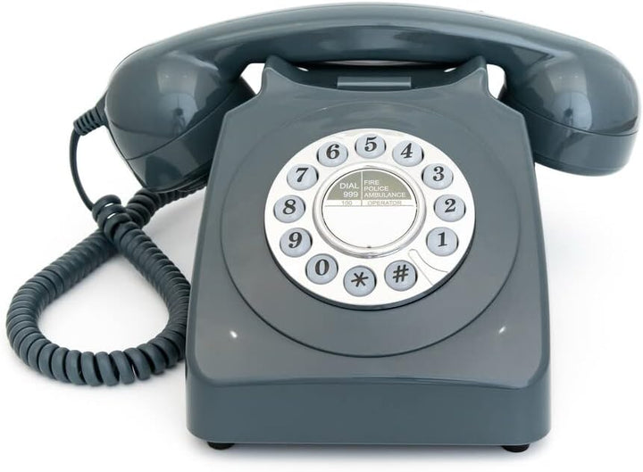 GPO 746PUSHGREY Telefon Grey Einzelbett, Grey Einzelbett