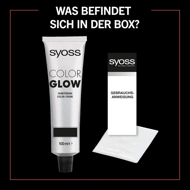 Syoss Color Glow Pflegende Haartönung Pompeian Red Pantone 18-1658 (3 x 100 ml), semi-permanente Col