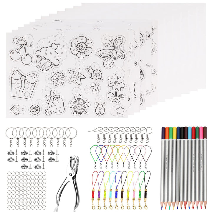 SUNANFBEST Schrumpffolie Set, Schrumpffolienset Schrumpffolien Set Schrumpffolie Basteln zum Bastels