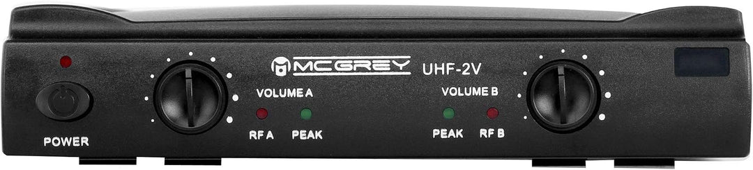 McGrey UHF-2V Dual Vocal Funkmikrofon Set mit 2X Handmikrofon 50m | 2-Kanal UHF-Funkmikrofon-Set mit