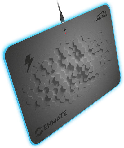 Speedlink ENMATE RGB Charging Mousepad - Gaming-Mauspad mit Induktions-Ladefunktion, grau